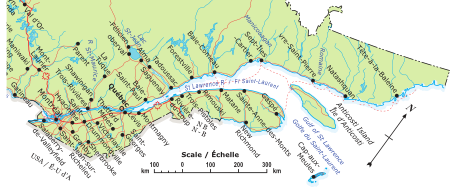 Map of Southern Quebec